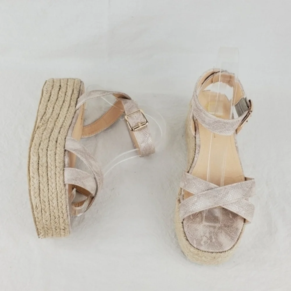Lulus platform espadrille sandals size 7